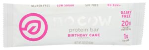 No Cow High Protein Bars, Birthday Cake, 21g Plant Based Vegan Protein, Keto, Low Sugar, Low Carb, Low Calorie, Gluten Free, Naturally Sweetened, Dairy Free, Non GMO, Kosher, 2.12 Oz (Pack of 12) No Cow High Protein Bars, Birthday Cake, 21g Plant Based Vegan Protein, Keto, Low Sugar, Low Carb, Low Calorie, Gluten Free, Naturally Sweetened, Dairy Free, Non GMO, Kosher, 2.12 Oz (Pack of 12)