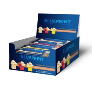 Blueprint by Bryan Johnson Macadamia Nut Protein Bars – Variety Pack Protein Bars – Lemon, White Cocoa & Raspberry – Vegan, Low Sugar, Keto-Friendly Snacks – Non-GMO, Raw Nut Bar– 9g Protein – 12 Pack