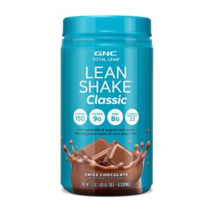 GNC Lean Shake 25 Meal Replacement Powder, Weight Management, With 25g Protein and High Fiber, Keto, Swiss Chocolate, 16 Servings