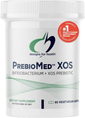 Designs for Health PrebioMed XOS – Prebiotic + Probiotic Blend with 10 Billion CFU Bifidobacteria – Adult Probiotic Supplement to Support Digestion + Healthy Gut (60 Capsules)