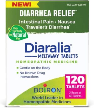 Boiron Diaralia Tablets for Diarrhea Relief, Gas, Bloating, Intestinal Pain, and Travler’s Diarrhea – 120 Count (2 Pack of 60) Boiron Diaralia Tablets for Diarrhea Relief, Gas, Bloating, Intestinal Pain, and Travler’s Diarrhea – 120 Count (2 Pack of 60)