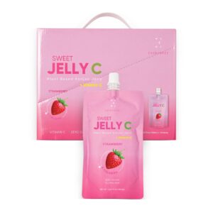 EVERYDAZE Sweet Jelly C Konjac Jelly | Vegan, Gluten Free, Sugar Free, Low Calorie | Healthy Drinkable Fruit Snack | 10 Pack Box Food Drink Pouch (Strawberry)