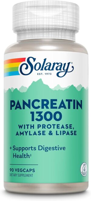 SOLARAY Pancreatin Supplement, 1300 mg, 90 Count SOLARAY Pancreatin Supplement, 1300 mg, 90 Count