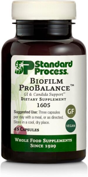 Standard Process Biofilm ProBalance – Digestive Wellness Supplement with Probiotics – Gut Health & Microbiome Support – Aids Intestinal Comfort – Gluten-Free & Vegan – 45 Capsules (15 Servings) Standard Process Biofilm ProBalance – Digestive Wellness Supplement with Probiotics – Gut Health & Microbiome Support – Aids Intestinal Comfort – Gluten-Free & Vegan – 45 Capsules (15 Servings)