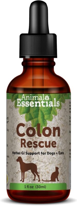 Animal Essentials Colon Rescue for Dogs & Cats – Constipation Relief, Stool Softener with Slippery Elm, Marshmallow Root, Licorice Root – 1 Fl Oz