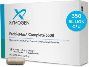 XYMOGEN ProbioMax Complete 350B – Dairy-Free, High Potency 350 CFU 18-Strain Probiotic Supplement – Supports Immune + Gut Health – Formerly ProbioMax 350 DF (15 Single Serving Stick Packs)
