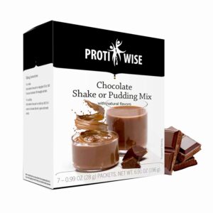 ProtiWise High Protein Shake & Pudding Mix | 15g Protein, Low Fat, Low Calorie, Low Sugar | Gluten Free KETO Friendly | Meal Replacement for Hunger Control | Chocolate Flavor | 7/Box