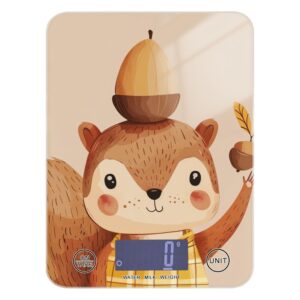 Cute Cartoon Squirrel Easy Clean Food Scale for Kitchen 11lb/0.18oz, 5kg/5g Digital Scale for Kitchen with 4 Unit for Baking Keto (Batteries not Included) Cute Cartoon Squirrel Easy Clean Food Scale for Kitchen 11lb/0.18oz, 5kg/5g Digital Scale for Kitchen with 4 Unit for Baking Keto (Batteries not Included)