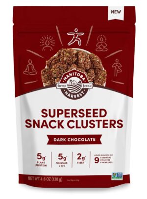Manitoba Harvest Superseed Snack Clusters, Dark Chocolate – 5g Plant Based Protein and 5g Omegas 3 & 6 per 30g Serving – Non-GMO, Vegan, 4.6oz (Pack of 1)