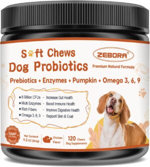 Probiotics for Dogs, Dog Probiotics for Digestive Health, Plus Pumpkin and Fish Oil, for Gut & Itchy, 120 Soft Chews Probiotics for Dogs, Dog Probiotics for Digestive Health, Plus Pumpkin and Fish Oil, for Gut & Itchy, 120 Soft Chews
