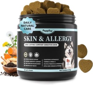 Dog Skin & Allergy Chews – Dog Probiotics for Sensitive Skin Health Support – Allergy Relief – Support Seasonal Allergies, Immune & Gut & Digestive Health Supplement – Beef Flavor – 90 Count Dog Skin & Allergy Chews – Dog Probiotics for Sensitive Skin Health Support – Allergy Relief – Support Seasonal Allergies, Immune & Gut & Digestive Health Supplement – Beef Flavor – 90 Count