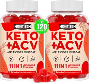 Apple Cider Vinegar Gummies, Max Strength Keto Acv Gummies with Green Tea, Probiotics, B12, B6, Keto Support, Apple Cider Vinegar with Mother for Detox & Cleanse, Digestion & Gut, Vegan, 120 Counts