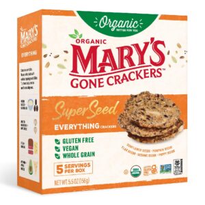 Mary’s Gone Crackers Super Seed Crackers, Organic Plant Based Protein, Gluten Free, Everything, 5.5 Ounce (Pack of 1)