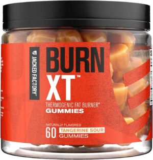 Jacked Factory Burn-XT Weight Loss Gummies – Thermogenic Fat Burner & Appetite Suppressant Gummies with Acetyl-L-Carnitine HCL, MitoBurn, & Caffeine – 60 Gummies, Tangerine Sour