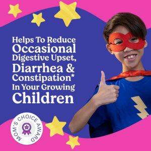 LOVEBUG Probiotics for Kids – Probiotic Chewables with Prebiotic Fiber for Age 4+, Daily Children’s Gut Health, Constipation, Digestive & Immune Support Supplement, Sugar-Free Berry Flavor, 60 ct