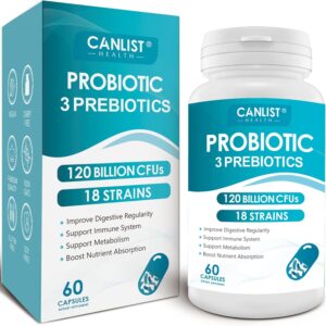 Probiotics 120 Billion CFUs 18 Strains, 3 Prebiotics & Digestive Enzymes for Men Women,Digestive & Immune Support,Shelf Stable Non-GMO 60 Capsules Probiotics 120 Billion CFUs 18 Strains, 3 Prebiotics & Digestive Enzymes for Men Women,Digestive & Immune Support,Shelf Stable Non-GMO 60 Capsules