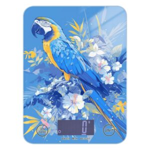 Cartoon Hyacinth Macaw Spices digital scale for food 11lb/0.18oz, 5kg/5g kitchen essential scale with 4 unit for Meal Prep Keto weight loss (Batteries not Included)