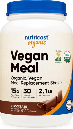 Nutricost Organic Vegan Meal Replacement Shake Powder (Chocolate) – Certified USDA Organic, Vegan, and Gluten Free Nutricost Organic Vegan Meal Replacement Shake Powder (Chocolate) – Certified USDA Organic, Vegan, and Gluten Free
