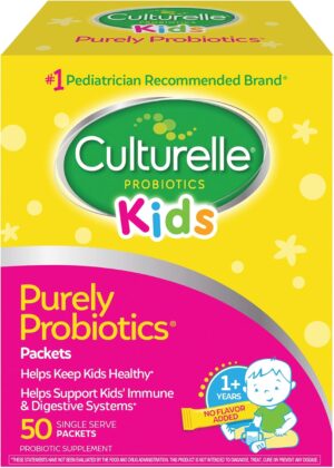 Culturelle Kids Purely Probiotics Packets Daily Supplement, Helps Support Kids’ Immune and Digestive Systems, #1 Pediatrician Recommended Brand, Ages 1+, 50 Count Culturelle Kids Purely Probiotics Packets Daily Supplement, Helps Support Kids’ Immune and Digestive Systems, #1 Pediatrician Recommended Brand, Ages 1+, 50 Count