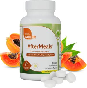 Zahler AfterMeals Digestive Enzymes for Digestion Health – Chewable Fruit-Based Digestive Enzymes for Women & Men with The Power of Papaya and Pineapple – Kosher Gluten Free Made in USA (100 Tablets)