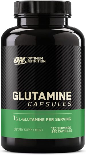 Optimum Nutrition L-Glutamine Muscle Recovery Capsules, 1000mg, 240 Count (Package May Vary)