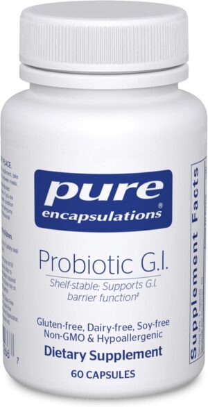 Pure Encapsulations Probiotic G.I. – Shelf Stable Probiotic for Intestinal Health & Gastrointestinal Support – with Lactobacillus & Bifidobacterium – 60 Capsules