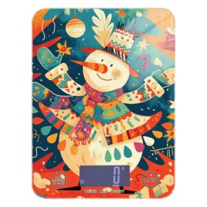 Cartoon Snowman roasting food scale small 11lb/0.18oz, 5kg/5g kitchen scale digital with 4 unit for Baking Keto Baking (Batteries not Included)