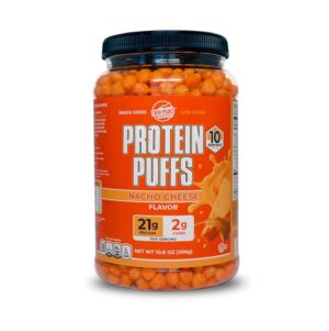 Twin Peaks Protein Puffs – (Nacho Cheese), Keto Friendly, Low Carb Snack (300g, 21g Protein, 2g Net Carbs, High Protein, Healthy Crunchy Snack)