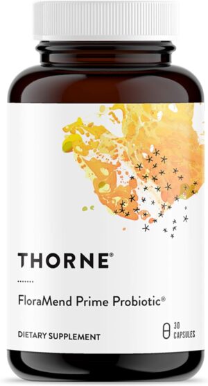 THORNE – FloraMend Prime Probiotic – Shelf Stable and Stomach Acid-Resistant* Probiotic Blend – 30 Capsules