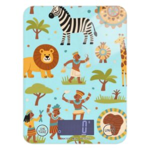 Indian Lion Animal Animal Colorful Bakers mini Food Scale 11lb/0.18oz, 5kg/5g Digital Scale Kitchen with 4 Unit for Baking Keto Espresso (Batteries not Included)