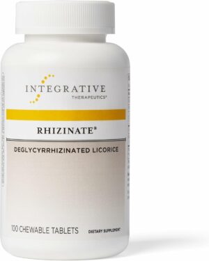 Integrative Therapeutics Rhizinate – Deglycyrrhizinated Licorice (DGL) – for Digestive Support with Licorice Root Extract* – Gluten Free – Dairy Free – Vegan – 100 Chewable Tablets