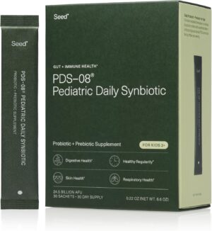 Seed PDS-08 Pediatric Daily Synbiotic – Fiber-Based Prebiotic & Probiotic for Kids – Digestive Health, Regularity, Constipation Relief – Ages 3-17 – Vegan and Shelf-Stable – 30 Sachets (30-Day Supply) Seed PDS-08 Pediatric Daily Synbiotic – Fiber-Based Prebiotic & Probiotic for Kids – Digestive Health, Regularity, Constipation Relief – Ages 3-17 – Vegan and Shelf-Stable – 30 Sachets (30-Day Supply)