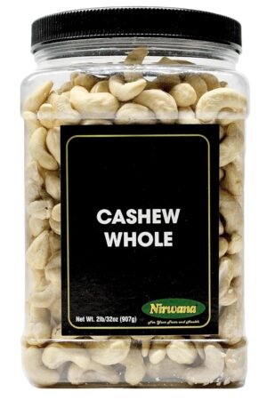 Raw Cashew – Premium Whole Nuts, Unsalted | Perfect for Snacks, Baking, and Dairy-Free Recipes | Keto-Friendly, High in Protein | 32 oz by Nirwana