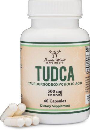 TUDCA Bile Salts Liver Support Supplement, 500mg Servings, Liver and Gallbladder Cleanse Supplement (60 Capsules, 250mg) Genuine Bile Acid TUDCA with Strong Bitter Taste by Double Wood TUDCA Bile Salts Liver Support Supplement, 500mg Servings, Liver and Gallbladder Cleanse Supplement (60 Capsules, 250mg) Genuine Bile Acid TUDCA with Strong Bitter Taste by Double Wood