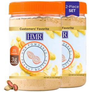 2-Pack HMR Peanut Butter Powder | Powdered Peanut Butter (32 Servings), Powder Mix from Real Dry-Roasted Peanuts, 3 grams of Protein, Add to Smoothies, Shakes and Puddings, Low Carb & Keto Friendly