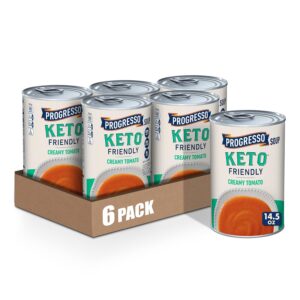 Progresso Keto-Friendly Creamy Tomato Canned Soup, Ready To Serve, 14.5 oz. (Pack of 6)