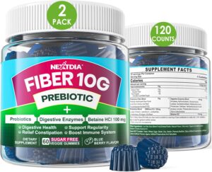 Fiber Gummies for Adults, Sugar Free 10g Prebiotic Fiber Supplement with Digestive Enzymes, Probiotics & 100mg Betaine for Digestive & Gut Health and Regulate Bowel Movement, Vegan, Gelatin Free,120ct Fiber Gummies for Adults, Sugar Free 10g Prebiotic Fiber Supplement with Digestive Enzymes, Probiotics & 100mg Betaine for Digestive & Gut Health and Regulate Bowel Movement, Vegan, Gelatin Free,120ct