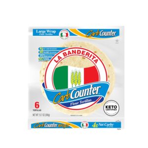 La Banderita Carb Counter® White | 10″ Size Flour Tortillas |Carb Friendly |Keto Certified | 13.76 oz.| 6 Count (Pack of 4)