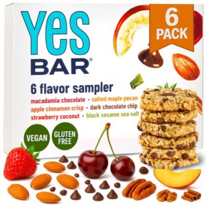 The YES Bar – Six Flavor Variety Pack – Plant Based Protein, Decadent Snack Bar – Vegan, Paleo, Gluten Free, Dairy Free, Low Sugar, Healthy Snack, Breakfast, Low Carb, Keto Friendly (Pack of 6) The YES Bar – Six Flavor Variety Pack – Plant Based Protein, Decadent Snack Bar – Vegan, Paleo, Gluten Free, Dairy Free, Low Sugar, Healthy Snack, Breakfast, Low Carb, Keto Friendly (Pack of 6)