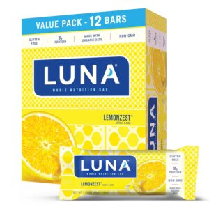 Clif Bar Luna Minis Energy Bar – Box of 12 1.69oz (48g) Bars (Lemon Zest) Clif Bar Luna Minis Energy Bar – Box of 12 1.69oz (48g) Bars (Lemon Zest)