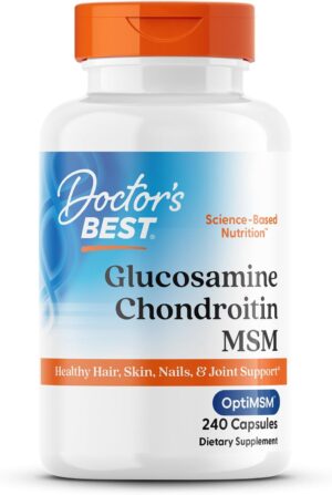 Doctor’s Best Glucosamine Chondroitin Msm with OptiMSM Capsules, Supports Healthy Joint Structure, Function & Comfort, Non-GMO, Gluten Free, Soy Free, 240 Count (Pack of 1) Doctor’s Best Glucosamine Chondroitin Msm with OptiMSM Capsules, Supports Healthy Joint Structure, Function & Comfort, Non-GMO, Gluten Free, Soy Free, 240 Count (Pack of 1)