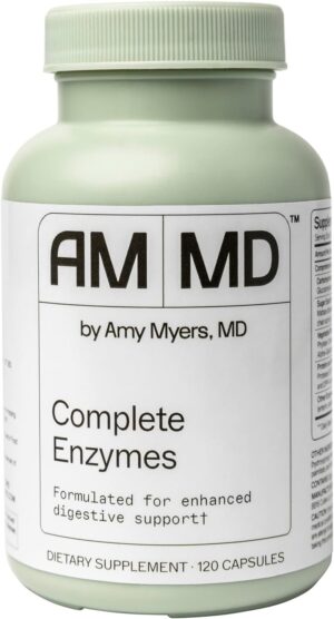 Amy Myers MD Complete Enzymes – Gut Care & Digestive Health Support Supplement – Daily Healthy Microbiome Support Nutritional Supplement – 120 Capsules