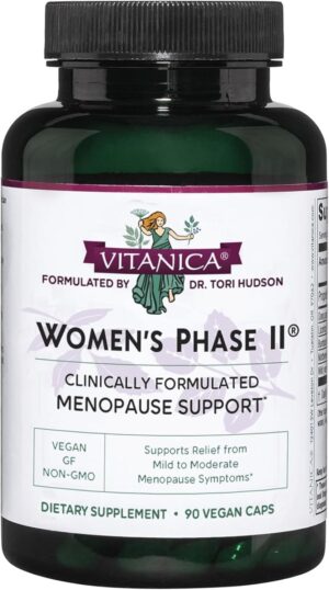 Vitanica Women’s Phase II, Menopause Support, Vegan, 90 Capsules