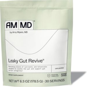 Amy Myers MD Leaky Gut Revive – Gluten-Free & Non-Dairy – Botanical Blend for Healthy Gut Support – GI Health Support with Prebiotic Fiber, Slippery Elm Bark & Marshmallow Root – 6.3 oz (30 Servings)