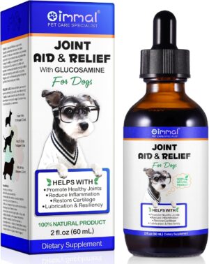 ALIVO Hip & Joint Glucosamine Drops for Dogs, Supports Joint Health, Dog Joint Pain Relief Treats – Enhances Mobility Support, Joint Supplement for Dogs, Bacon Flavor – 60ml / 2 fl.oz