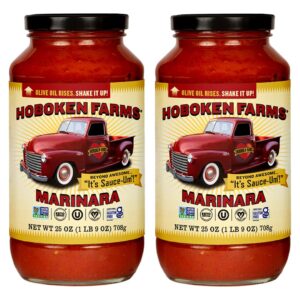Hoboken Farms Marinara Sauce – No Sugar Added, Low Sodium, Non-GMO, Preservative-Free, Low Carb, Keto – Better For You Pasta Sauce! (25 Fl Oz, Pack of 2)