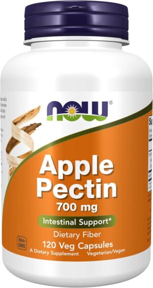 NOW Foods Supplements, Apple Pectin 700 mg, Dietary Fiber, Intestinal Support*, 120 Veg Capsules