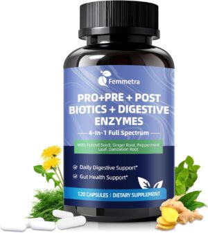 Digestive Enzymes Postbiotics Prebiotics Probiotics for Women & Men, 200 Billion CFU 36 Probiotic Strains + Psyllium Husk – Supports Gut, Digestive, Regularity, Gas, Bloating & Immune, Vegan, 60 Days Digestive Enzymes Postbiotics Prebiotics Probiotics for Women & Men, 200 Billion CFU 36 Probiotic Strains + Psyllium Husk – Supports Gut, Digestive, Regularity, Gas, Bloating & Immune, Vegan, 60 Days