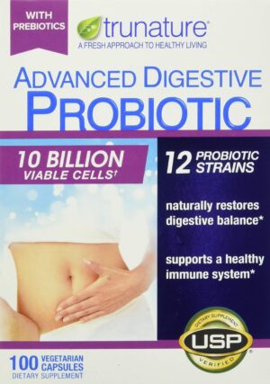 Trunature Advanced Digestive Probiotic, White, 100 Count Trunature Advanced Digestive Probiotic, White, 100 Count