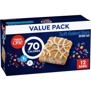 Fiber One 70 Calorie Soft-Baked Bars, Birthday Cake, Snack Bars, 12 ct Fiber One 70 Calorie Soft-Baked Bars, Birthday Cake, Snack Bars, 12 ct